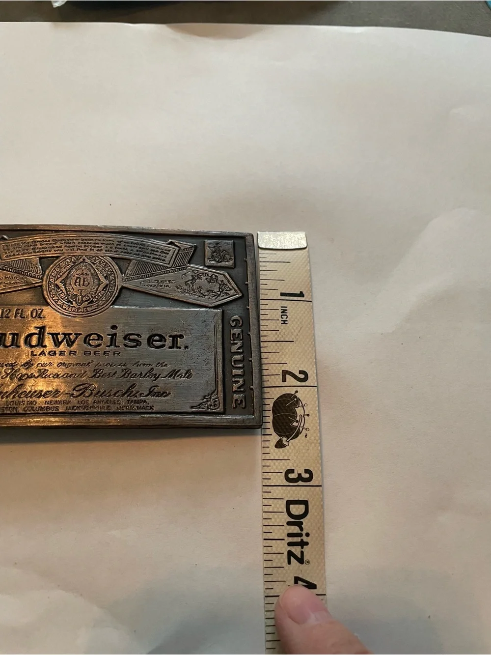 Budweiser Vintage 80s brass belt buckle